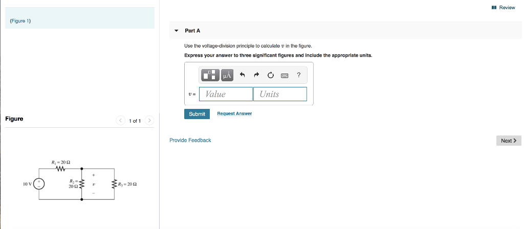 Solved Review (Figure 1) Part A Use The Voltage-division | Chegg.com