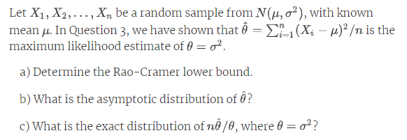 Let X1 X2 Be A Random Sample From N O Chegg Com