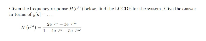 Solved 1 Linear Constant Coefficient Difference Equations | Chegg.com