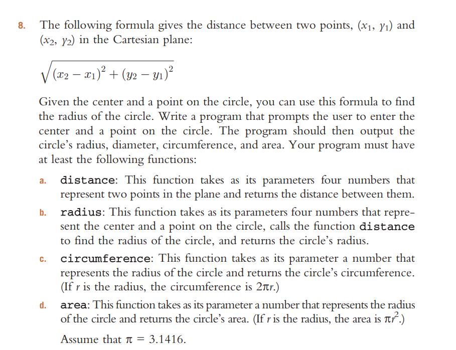 Solved The Following Formula Gives The Distance Between Two | Chegg.com