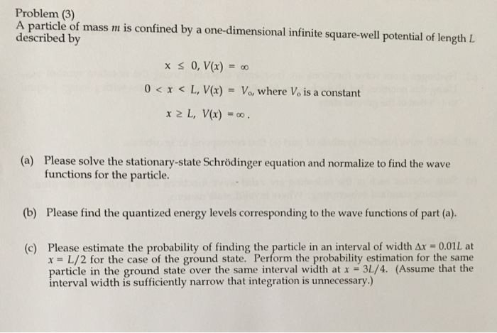 Solved A particle of mass m is confined by a one-dimensional | Chegg.com