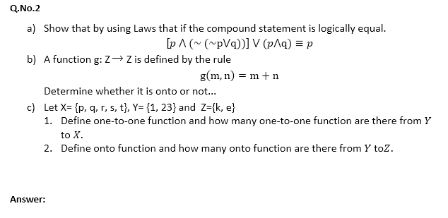 Solved Q No 2 A Show That By Using Laws That If The Chegg Com