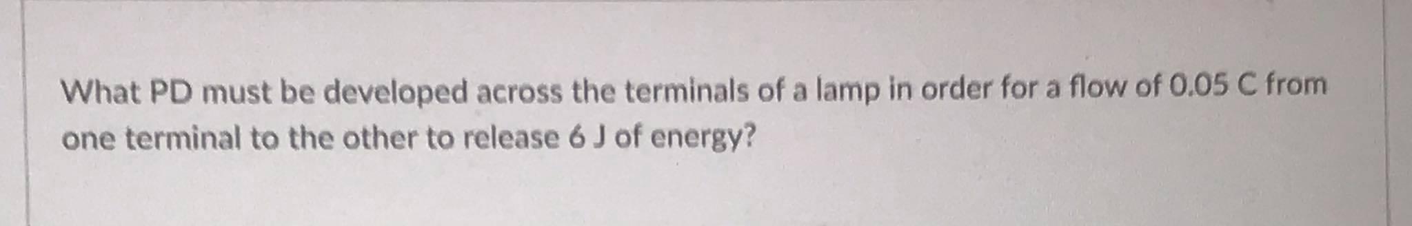 Solved What PD must be developed across the terminals of a | Chegg.com
