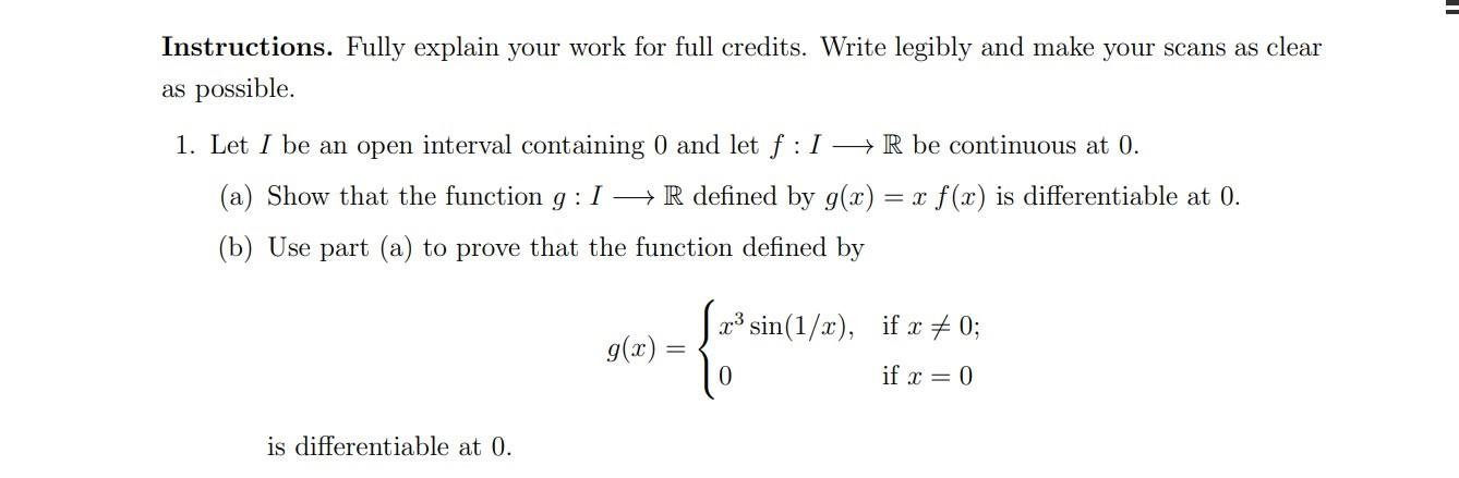 Solved Instructions. Fully explain your work for full | Chegg.com