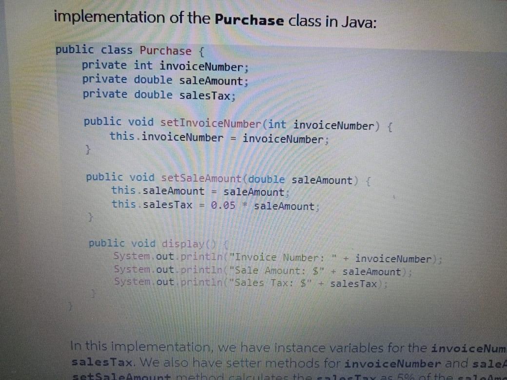 when i run the "private int invoiceNumber;" it tells | Chegg.com