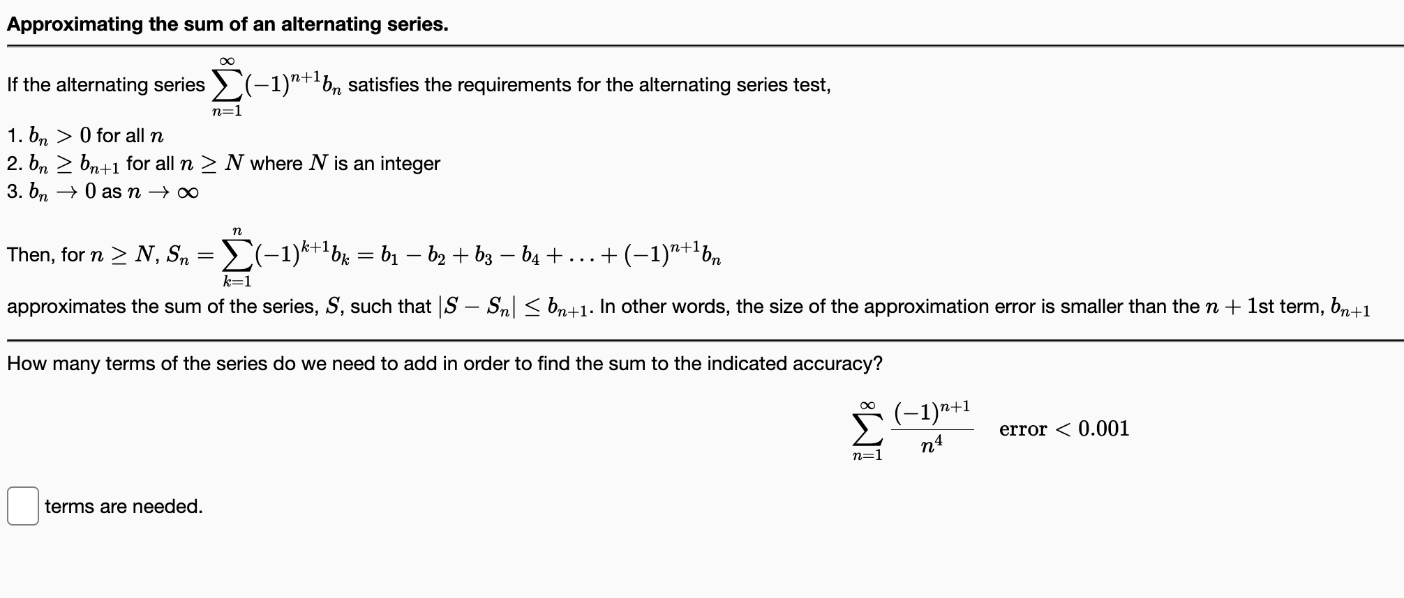 Solved approximating the sum of an alternating series if chegg