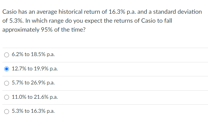 Casio discount standard deviation