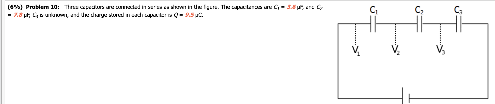 Solved (6\%) Problem 10: Three Capacitors Are Connected In | Chegg.com