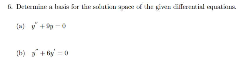 dimension of solution space differential equations