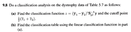 Solved 9.8 Do a classification analysis on the dystrophy | Chegg.com