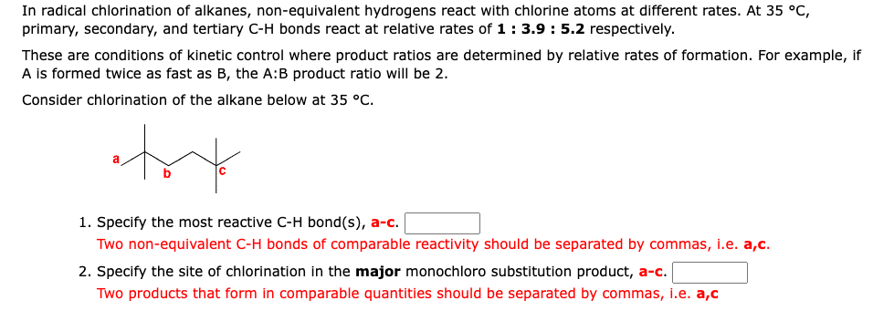 Solved I Radical Chlorination Of Alkanes Non Equivalent Chegg Com