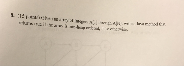 Solved (15 points) Given an array of Integers A[l] through | Chegg.com