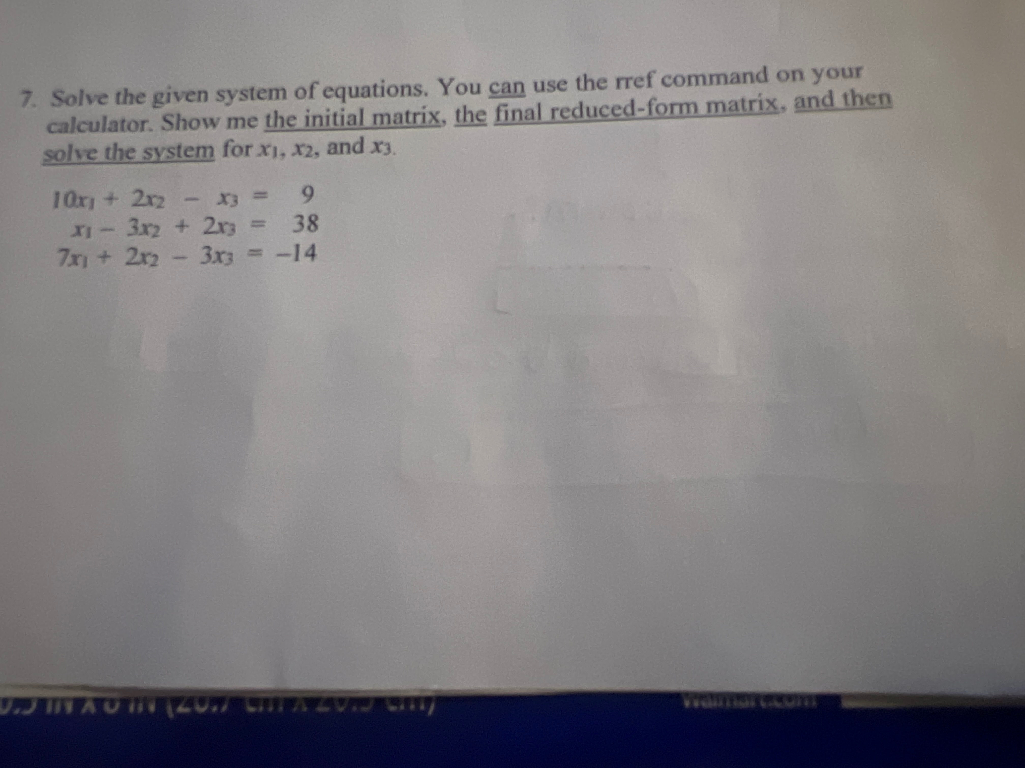 Solved Solve the given system of equations. You can use the | Chegg.com