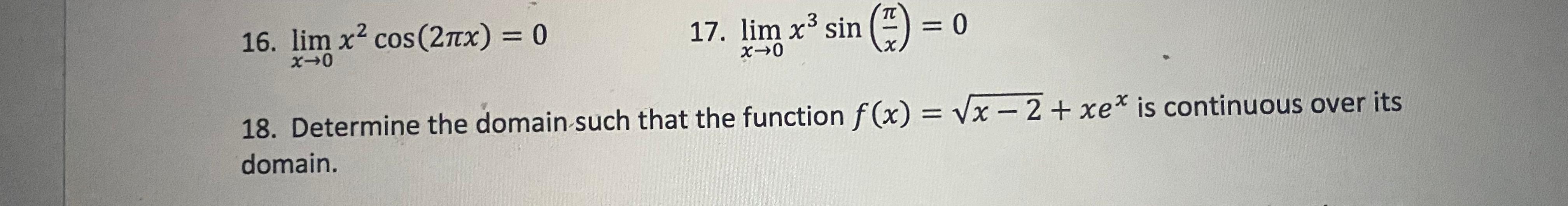 Solved In the following exercises, use the squeeze theorem | Chegg.com