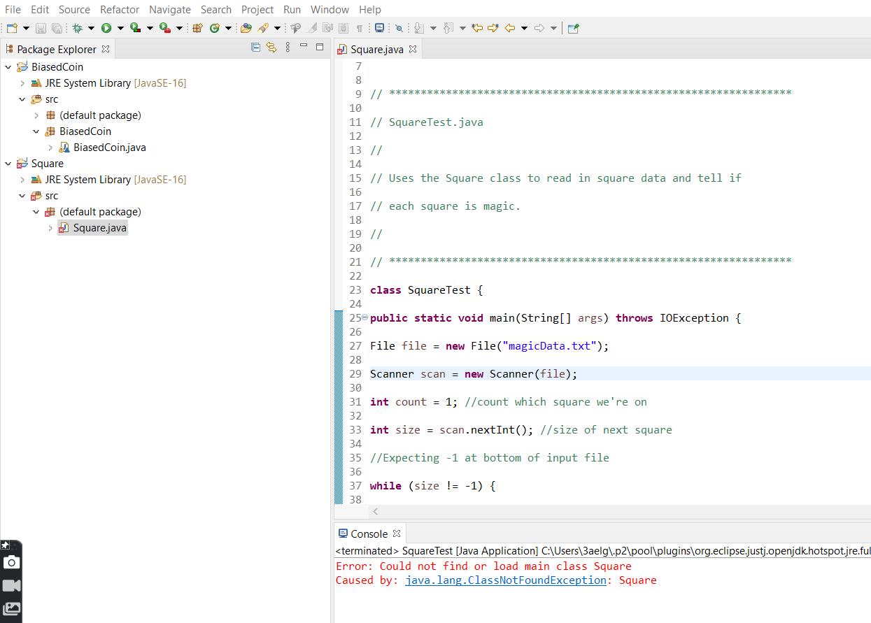 Solved Exercise 3: Magic Squares; use existing file | Chegg.com