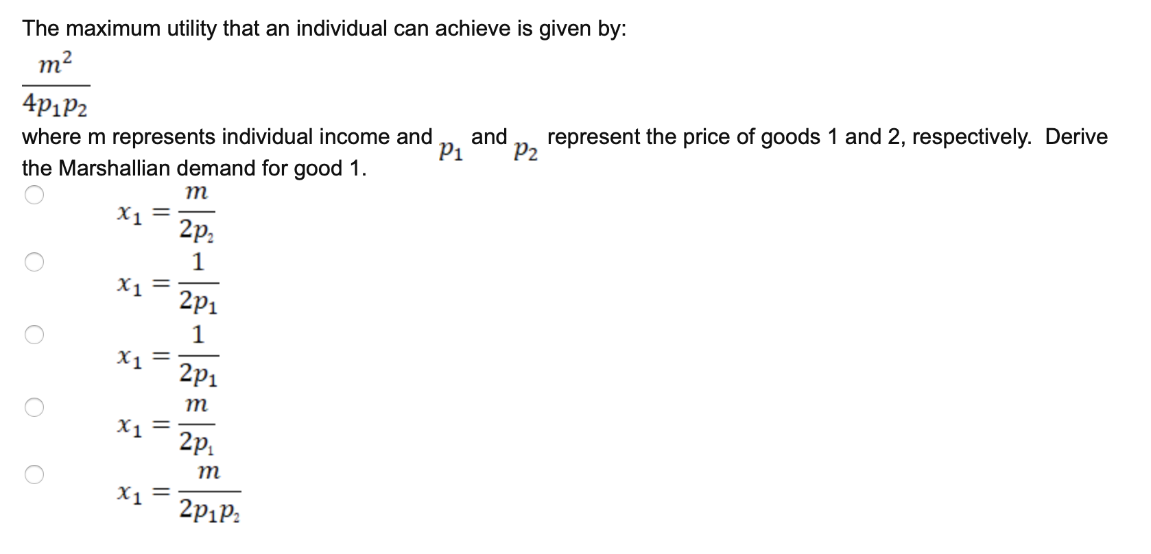 Solved The maximum utility that an individual can achieve is | Chegg.com
