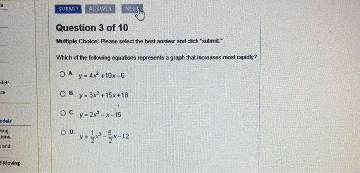 Solved which of the following equations represents a graph | Chegg.com
