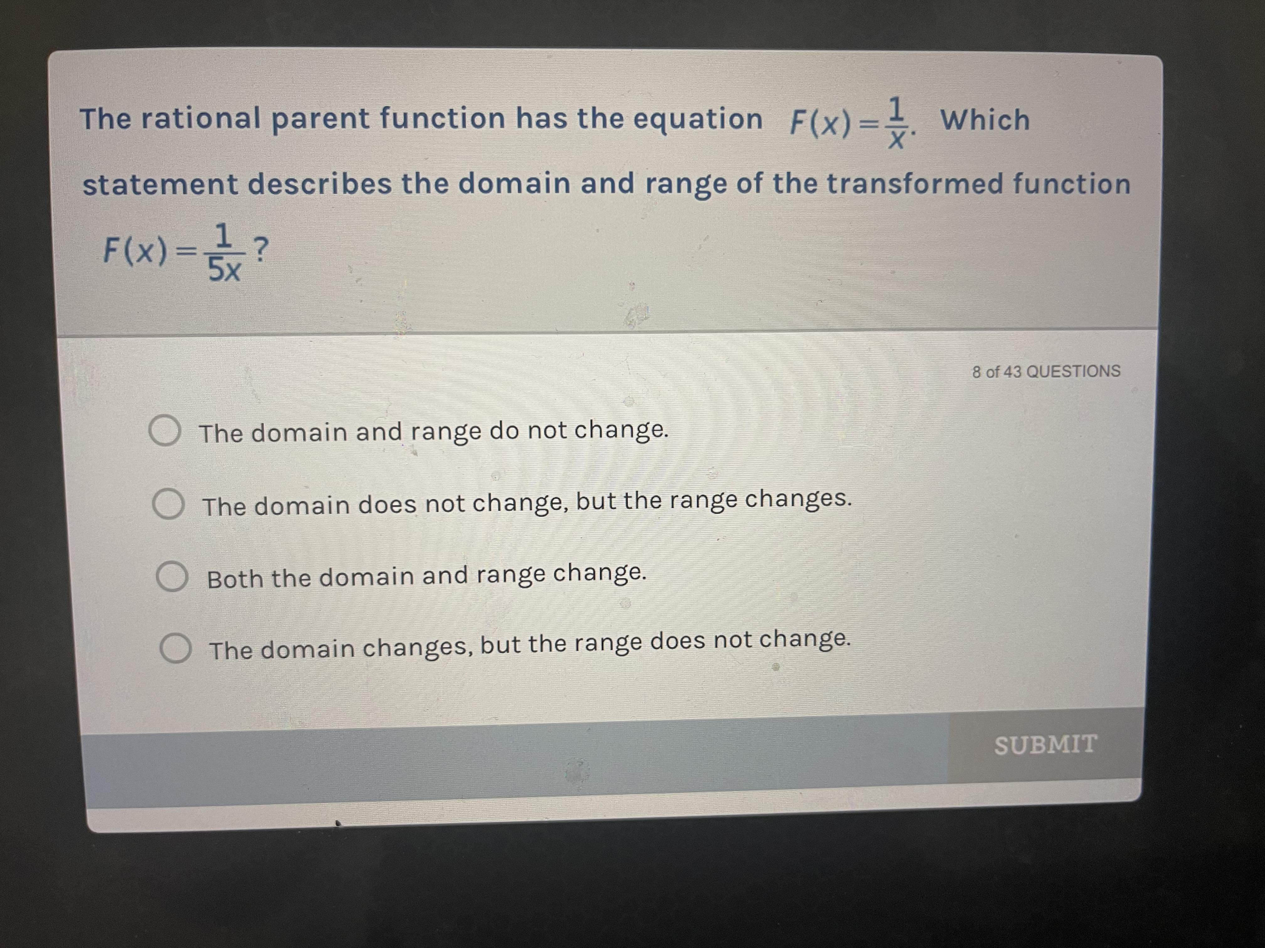 what is the domain and range of a rational parent function