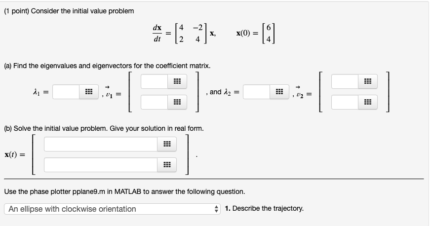 Solved (1 point) Consider the initial value problem (a) Find | Chegg.com