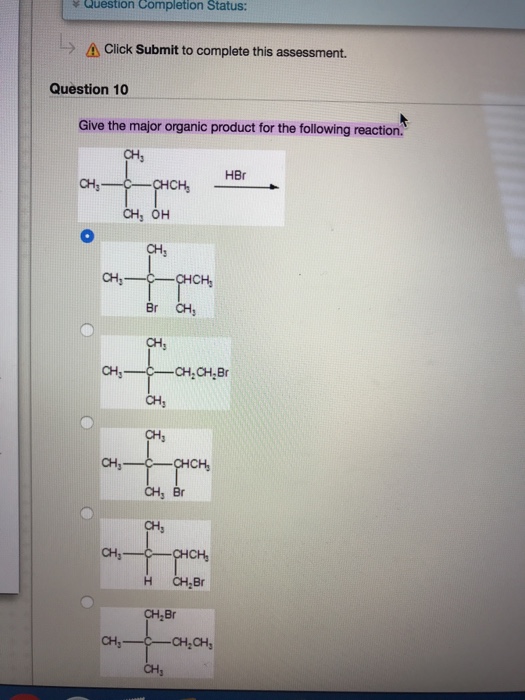 Solved Give The Major Organic Product For The Following Reaction Give 1 Answer