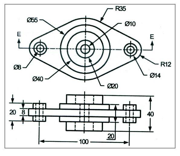 Solved Draw an orthographic section drawing from the given | Chegg.com