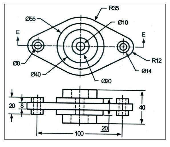 Solved Draw an orthographic section drawing from the given | Chegg.com