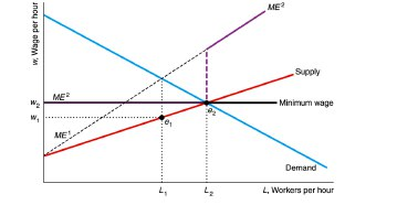 Solved How does the equilibrium in a labour market with a | Chegg.com