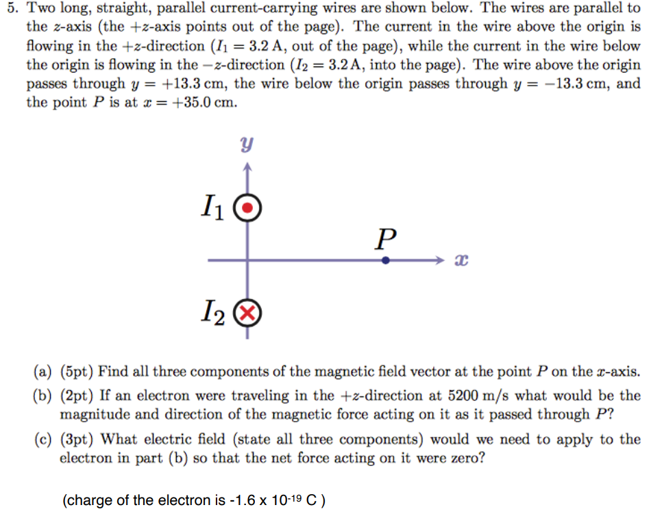 Solved 5. Two Long, Straight, Parallel Current-carrying | Chegg.com