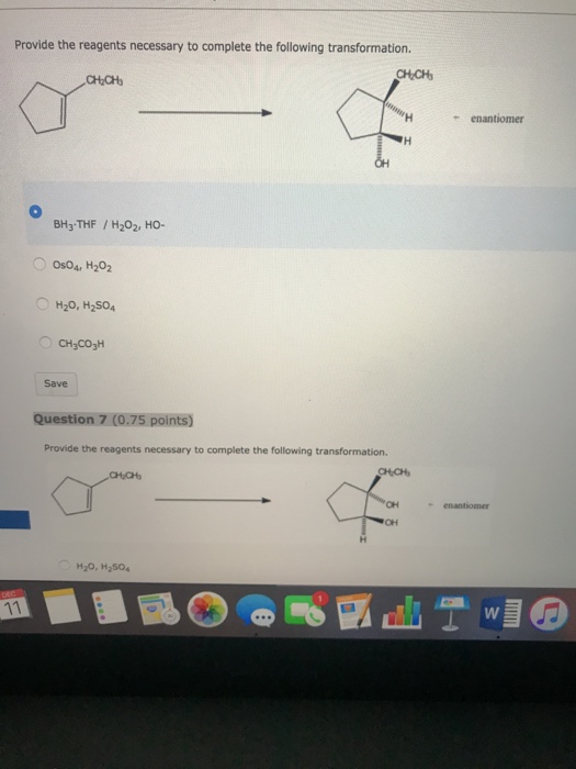 Solved Provide the reagents necessary to complete the | Chegg.com