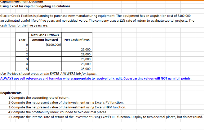 solved-capital-investment-decisions-using-excel-for-capital-chegg