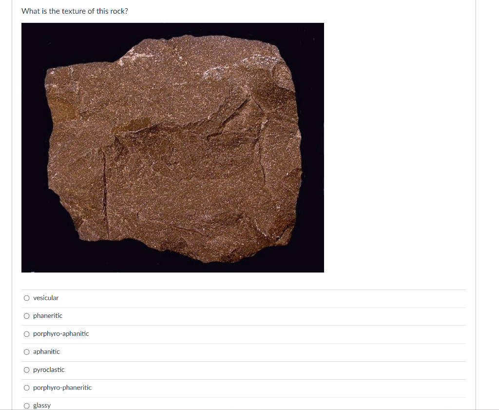 What is the texture of this rock? vesicular | Chegg.com