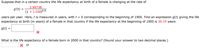 Solved Suppose that in a certain country the life expectancy | Chegg.com