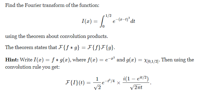 Solved Find the Fourier transform of the function: (1/2 I(x) | Chegg.com