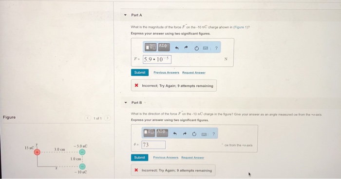 Solved Part A What is the magnitude of the force F on the-10 | Chegg.com