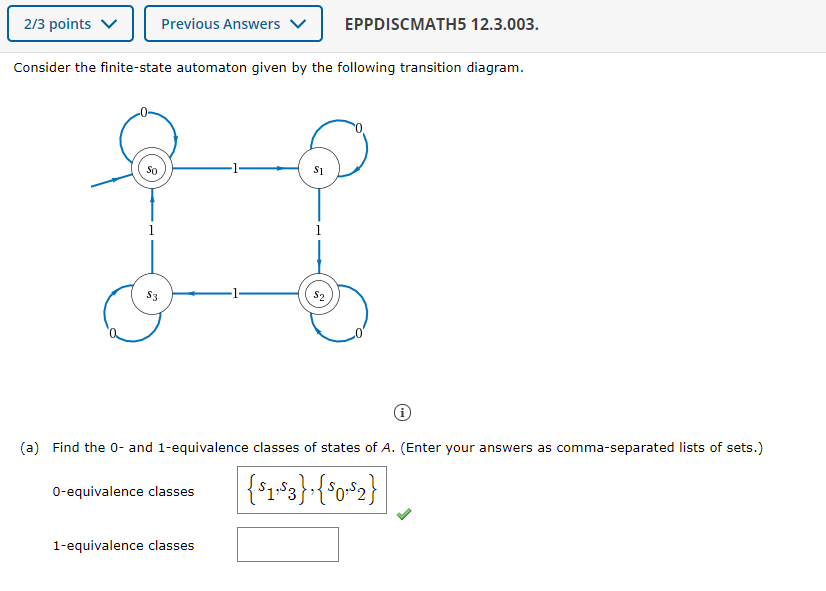 Solved 2/3 points v Previous Answers V EPPDISCMATH5 | Chegg.com