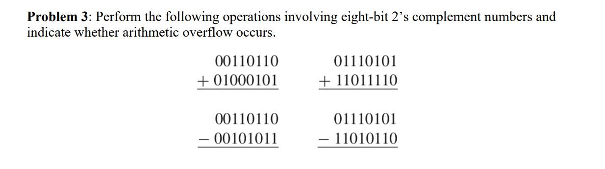 Solved Problem 3: Perform the following operations involving | Chegg.com
