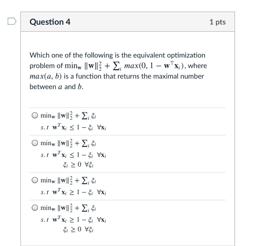 Solved Question 1 1 pts Please choose the | Chegg.com