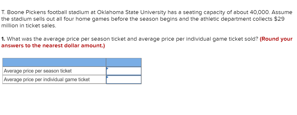 Solved Assume season-ticket prices in the lower bowl for the