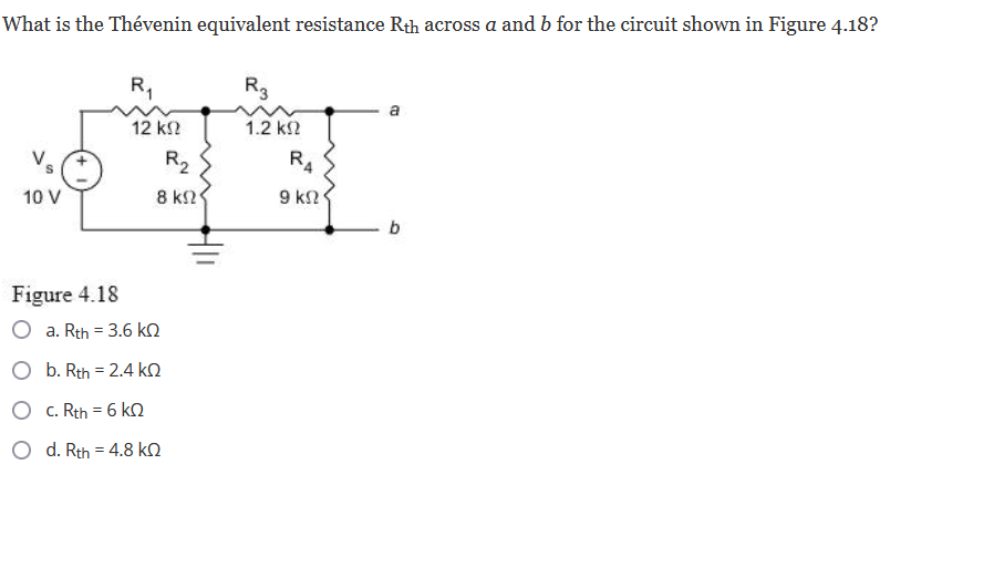 Solved What Is The Thévenin Equivalent Voltage Vth Across A | Chegg.com