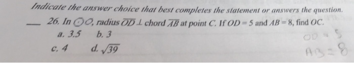 Solved Indicate the answer choice that best completes the | Chegg.com