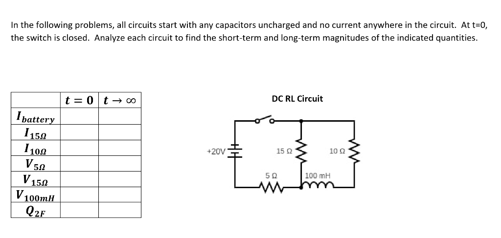 Solved In the following problems, all circuits start with | Chegg.com