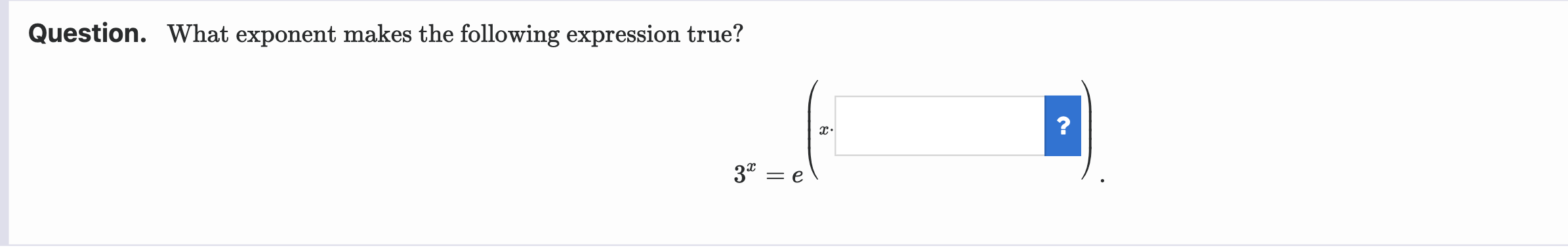 Solved Question. What exponent makes the following | Chegg.com