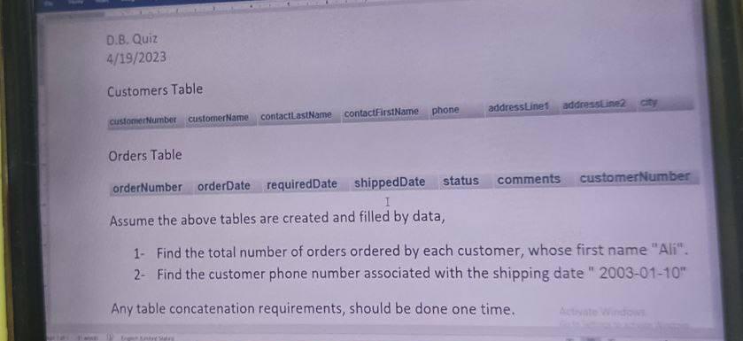 Solved Assume the above tables are created and filled by | Chegg.com