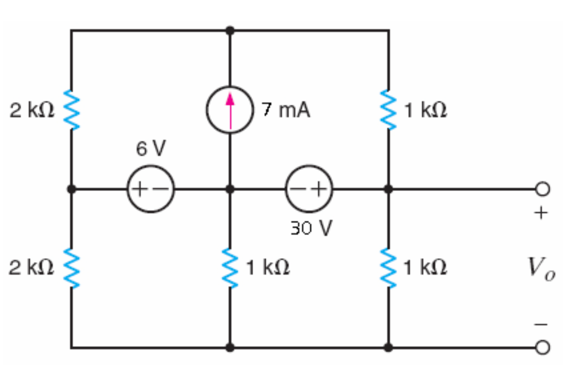 Solved Question 3. Determine Vo in the network in the figure | Chegg.com