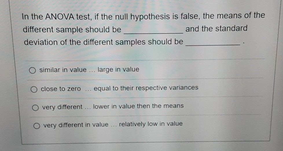 the null hypothesis false