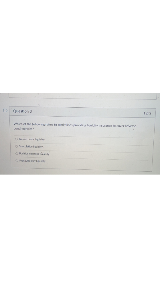 Solved Question 3 1 pts Which of the following refers to | Chegg.com