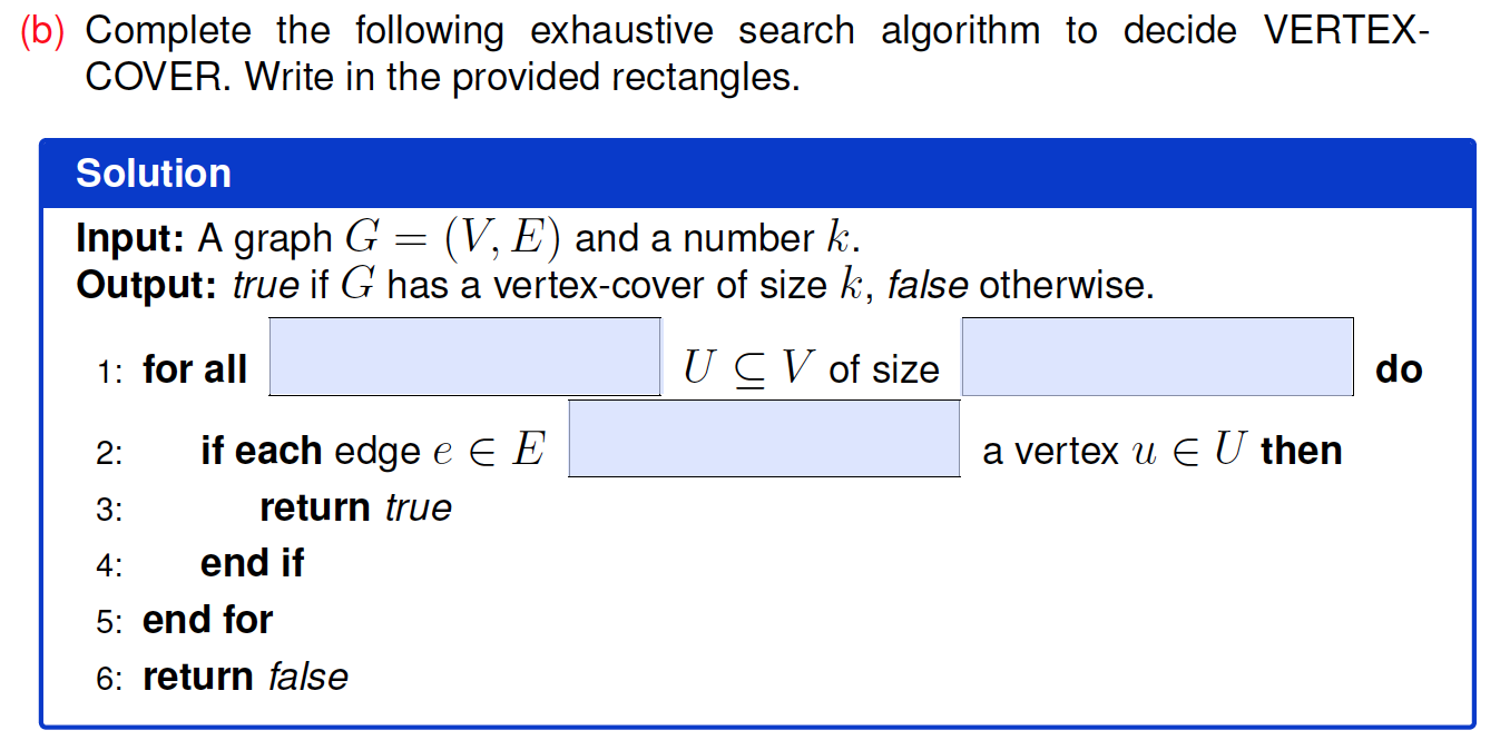 Solved (b) Complete the following exhaustive search | Chegg.com