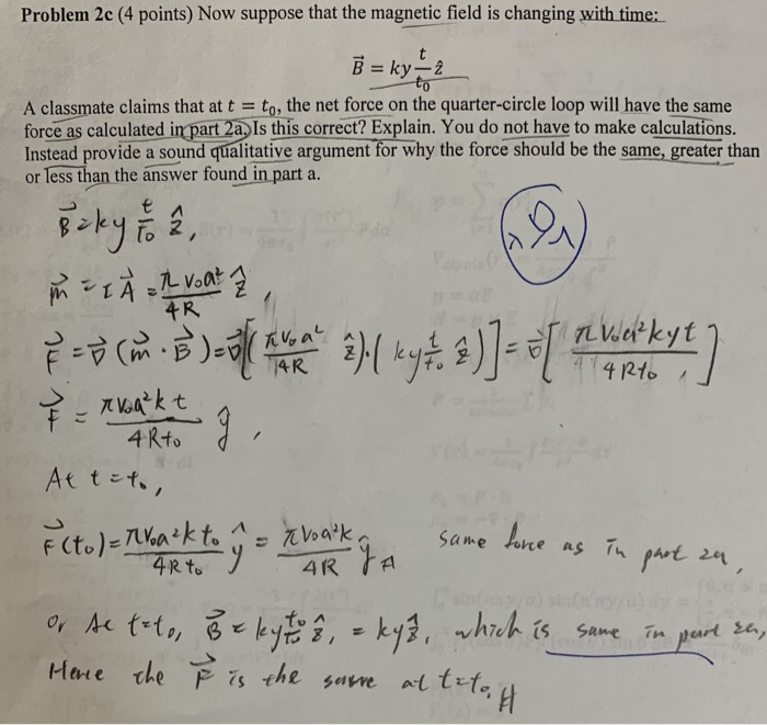 Solved Problem 2a (8 pts) Suppose that the magnetic field in | Chegg.com