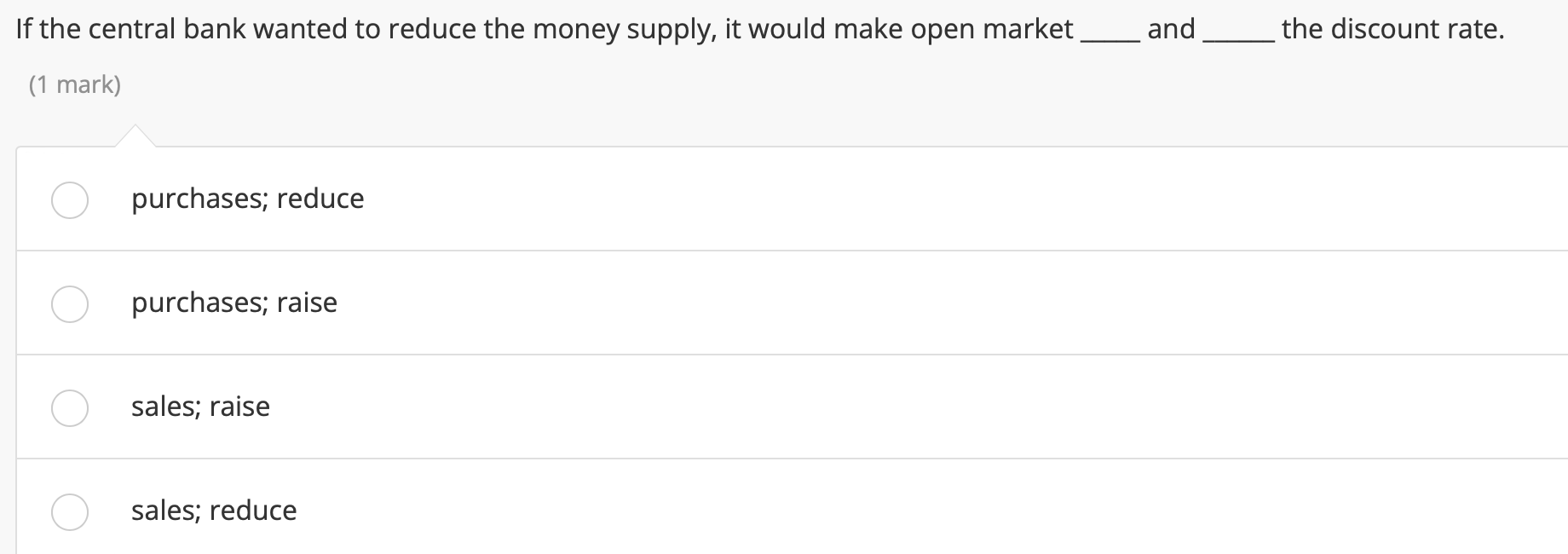 Solved If the central bank wanted to reduce the money | Chegg.com