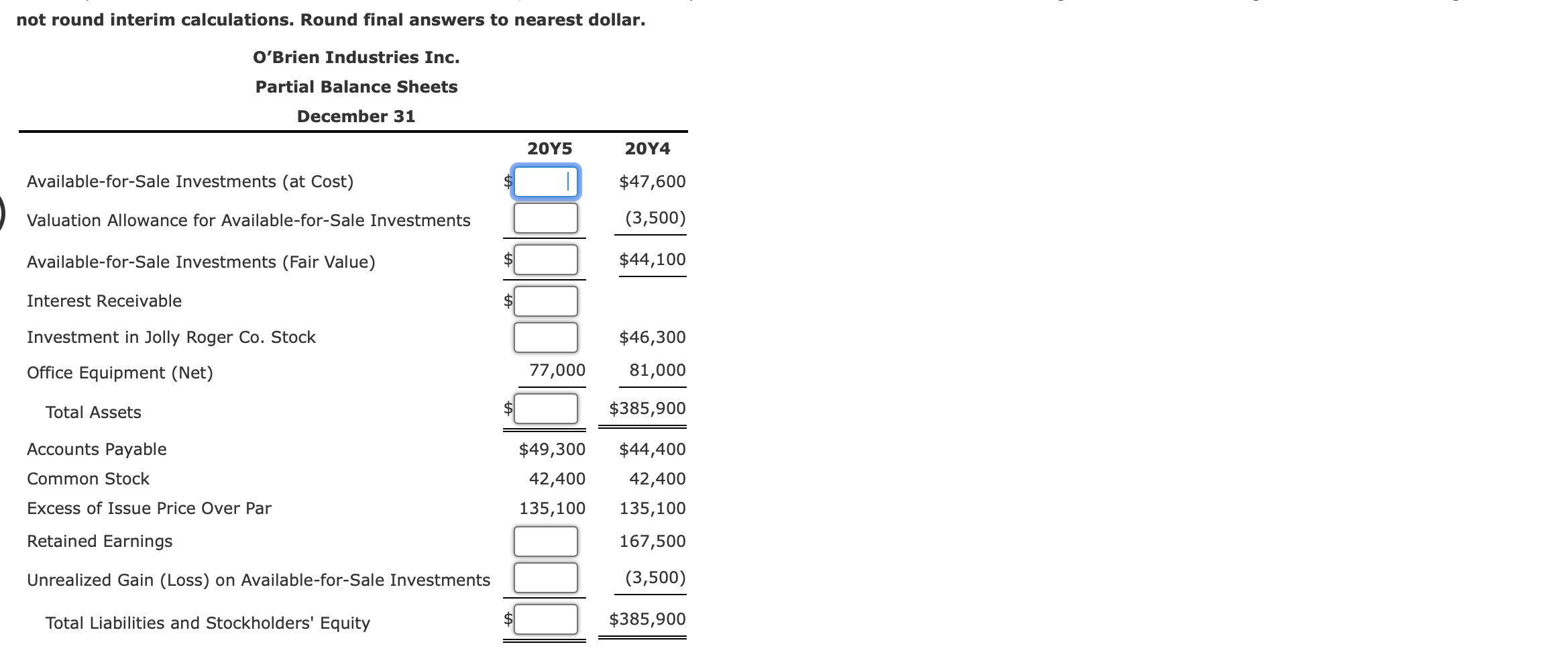 solved-equity-and-available-for-sale-investments-o-brien-chegg